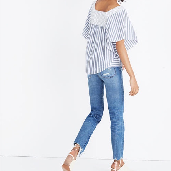 MADEWELL striped butterfly top blue white - Picture 2 of 6